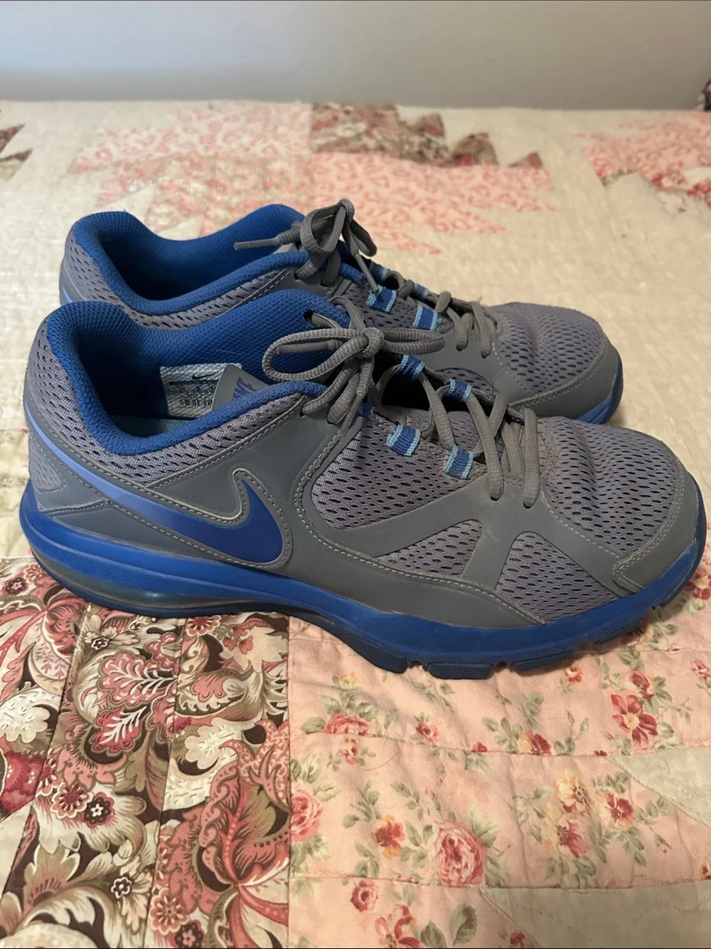 Nike Grey and Blue Athletic Sneakers